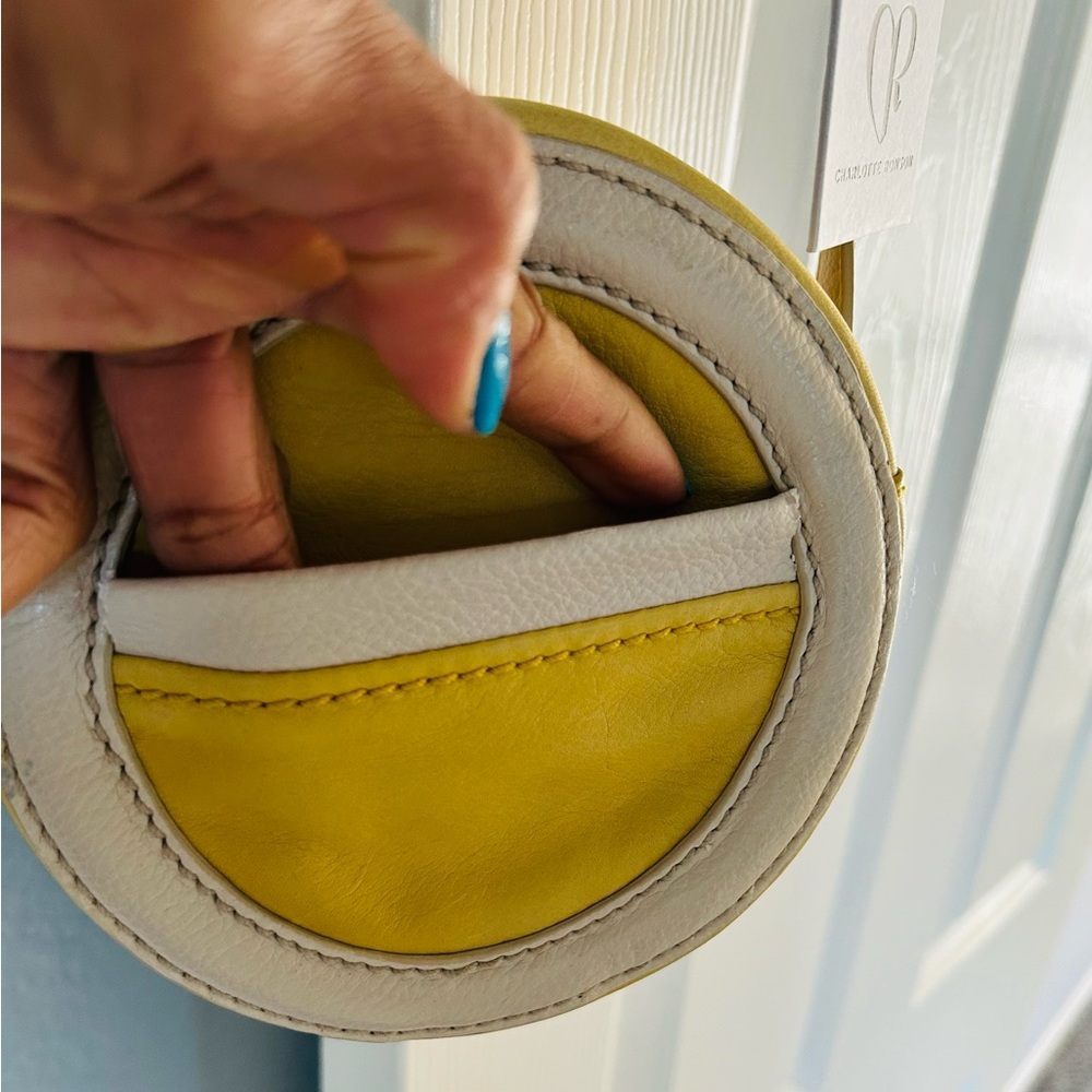 Charlotte Ronson Yellow and Cream Mini Crossbody Bag - Picture 6 of 10